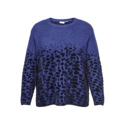 ONLY CARMAKOMA Anni Langærmet O-Neck Jq Knt - Sodalite Blue