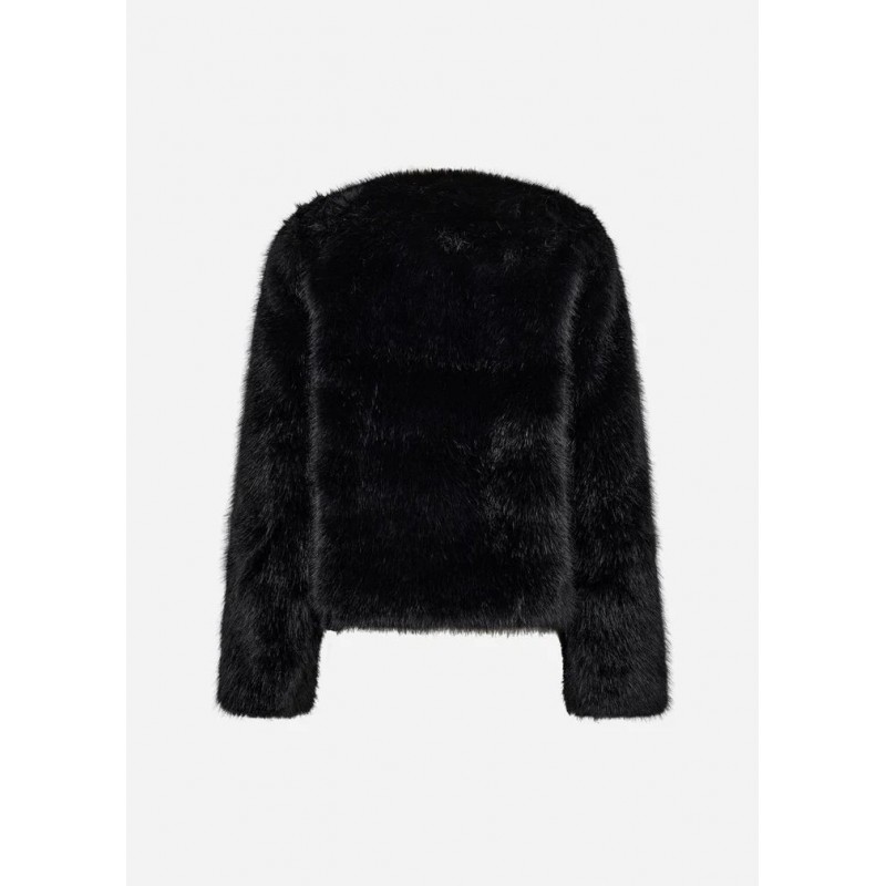 SOYACONCEPT Nadia "Faux Fur" Jakke - Sort