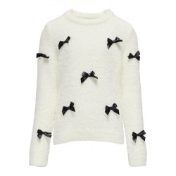 KIDS ONLY Piumo L/S Sløjfe Strik - Cloud Dancer