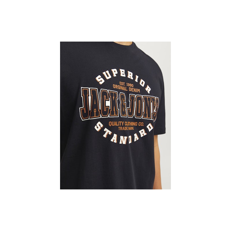 JACK & JONES Logo Rund Hals T-shirt - Sort