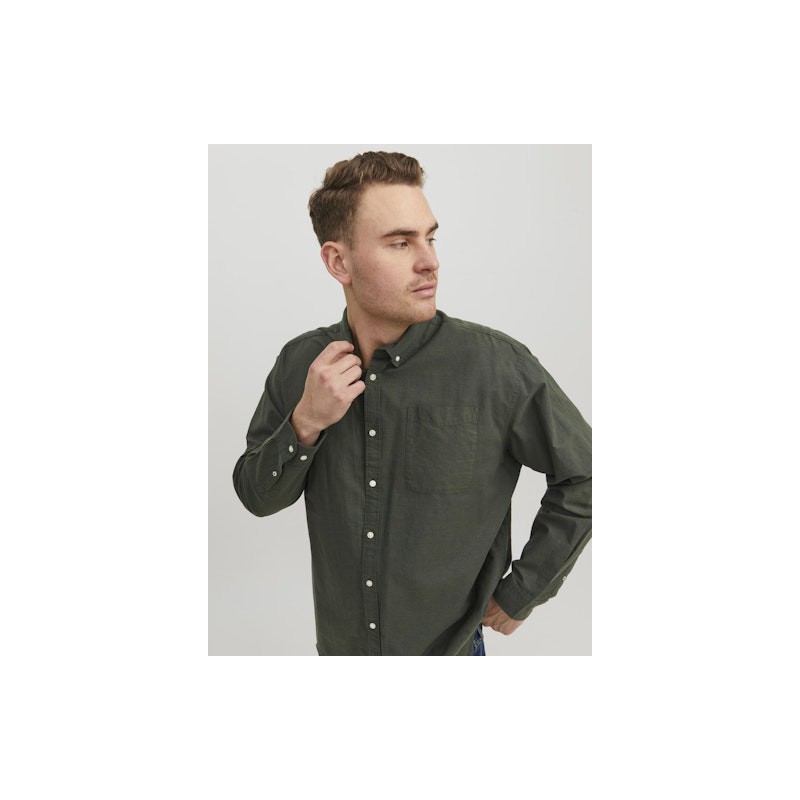 JACK & JONES Plus Size Oxford Langærmet Skjorte - Forest Night