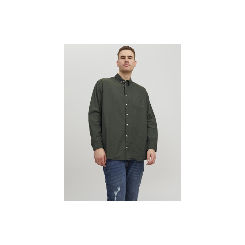 JACK & JONES Plus Size Oxford Langærmet Skjorte - Forest Night