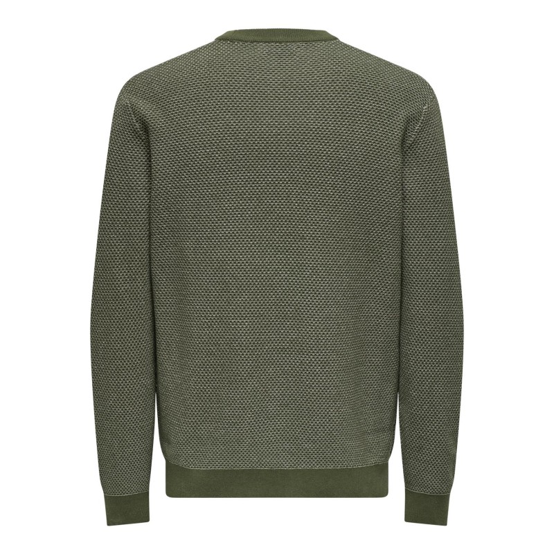 ONLY & SONS Onsmorgan Reg 12 Structure Crew Knit - Olive Night