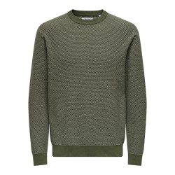 ONLY & SONS Onsmorgan Reg 12 Structure Crew Knit - Olive Night