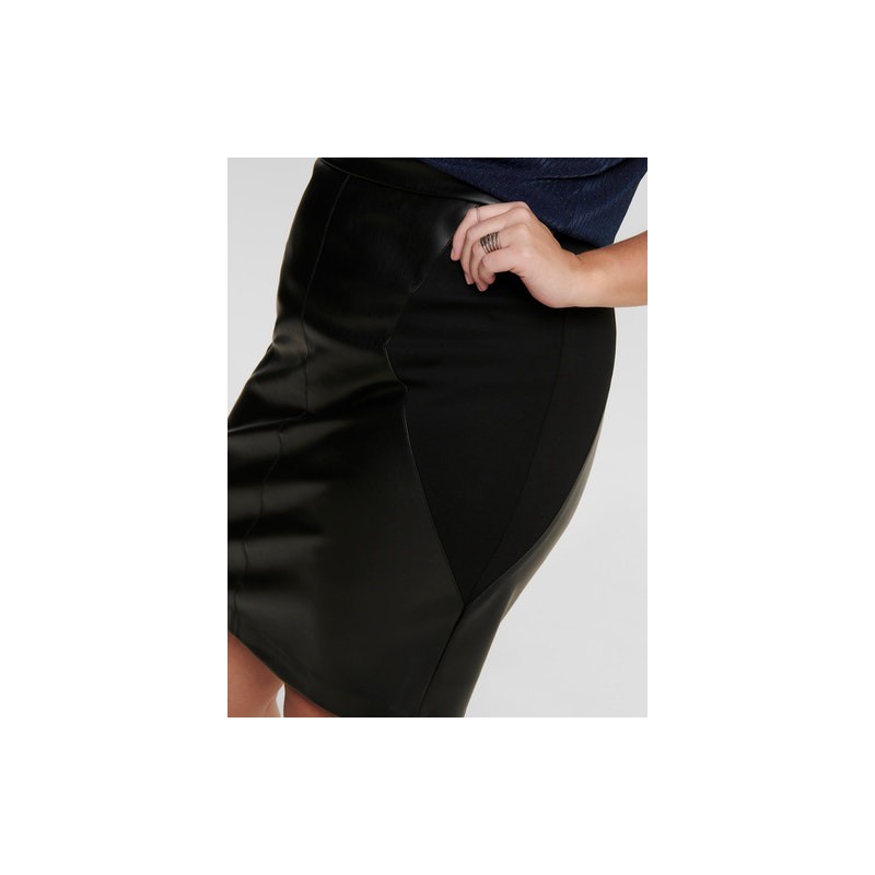 ONLY CARMAKOMA Bea Faux Læder Blyant Nederde