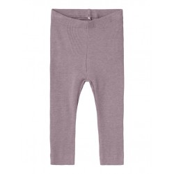 NAME IT Mini Rib Leggings - Elderberry
