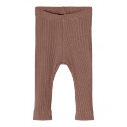 NAME IT Baby Rib Leggings - Cognac Melange