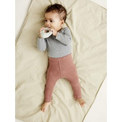 NAME IT Baby Rib Leggings - Cognac Melange