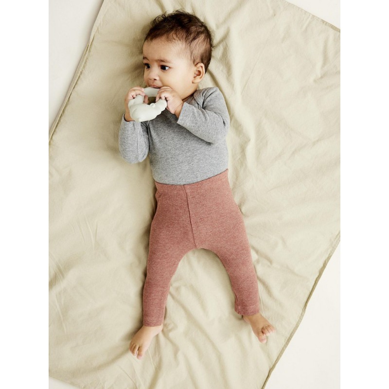 NAME IT Baby Rib Leggings - Cognac Melange