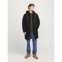 JJ Rebel Logo Lang Puffer Jakke - Sort