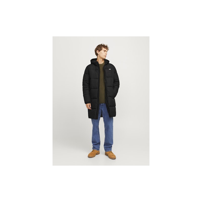 JJ Rebel Logo Lang Puffer Jakke - Sort