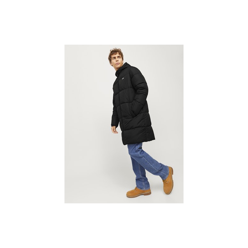 JJ Rebel Logo Lang Puffer Jakke - Sort