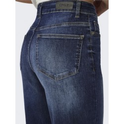 ONLY Madison Blush Højtaljede Brede Denim Tai081 - Dark Blue Denim