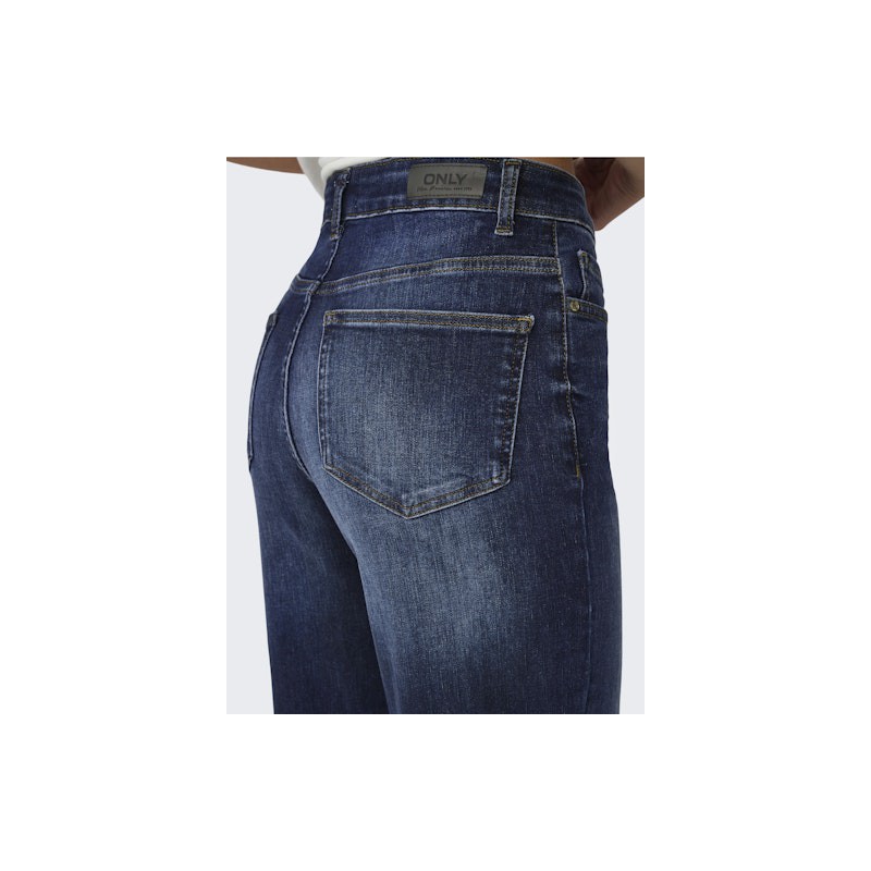 ONLY Madison Blush Højtaljede Brede Denim Tai081 - Dark Blue Denim