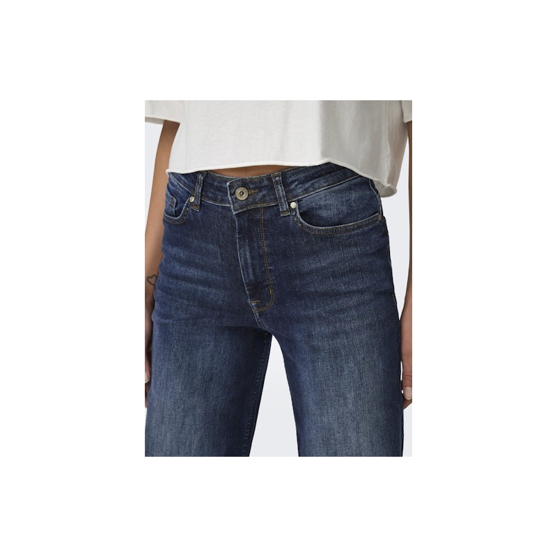 ONLY Madison Blush Højtaljede Brede Denim Tai081 - Dark Blue Denim