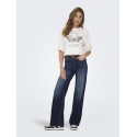 ONLY Madison Blush Højtaljede Brede Denim Tai081 - Dark Blue Denim