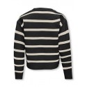 KIDS ONLY Ama Stribede V-Hals Strik Cardigan - Sort/Birch