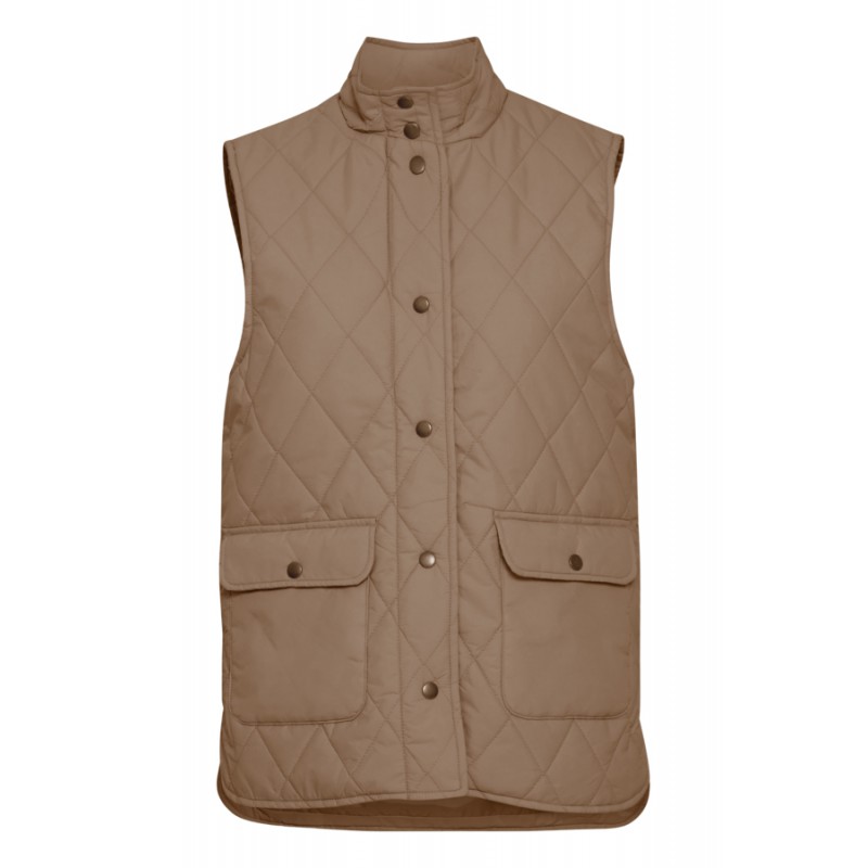FRANSA Quiltet Vest - Coca Mocha