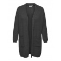 ONLY CARMAKOMA Jade Strik Cardigan - Dark Grey Melange