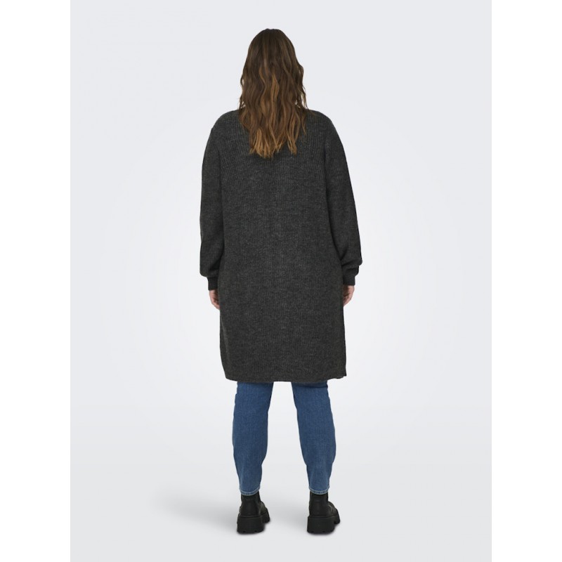 ONLY CARMAKOMA Jade Strik Cardigan - Dark Grey Melange