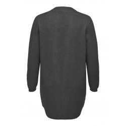 ONLY CARMAKOMA Jade Strik Cardigan - Dark Grey Melange