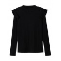 NAME IT Kids Siggi L/S Slim Flæse Top - Sort