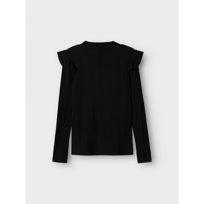 NAME IT Kids Siggi L/S Slim Flæse Top - Sort