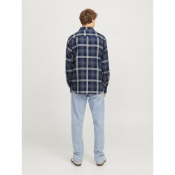 JJ Rebel Chase Ternet L/S Skjorte - Sky Captain