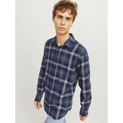 JJ Rebel Chase Ternet L/S Skjorte - Sky Captain