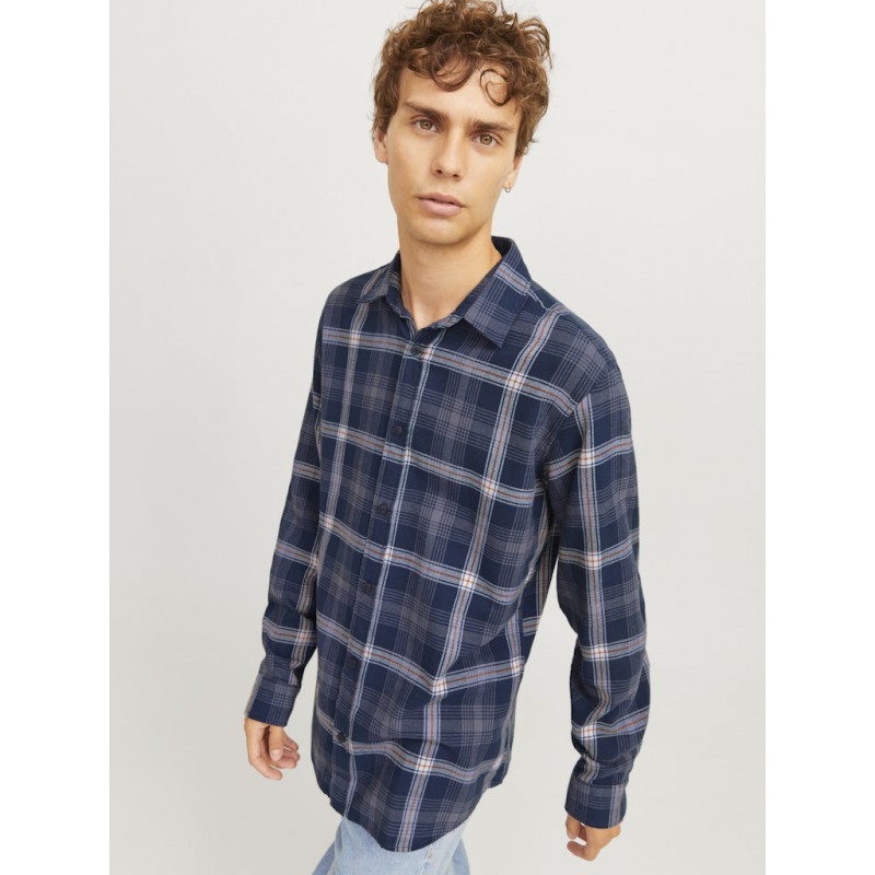 JJ Rebel Chase Ternet L/S Skjorte - Sky Captain