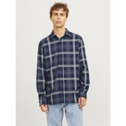 JJ Rebel Chase Ternet L/S Skjorte - Sky Captain