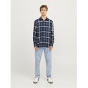 JJ Rebel Chase Ternet L/S Skjorte - Sky Captain