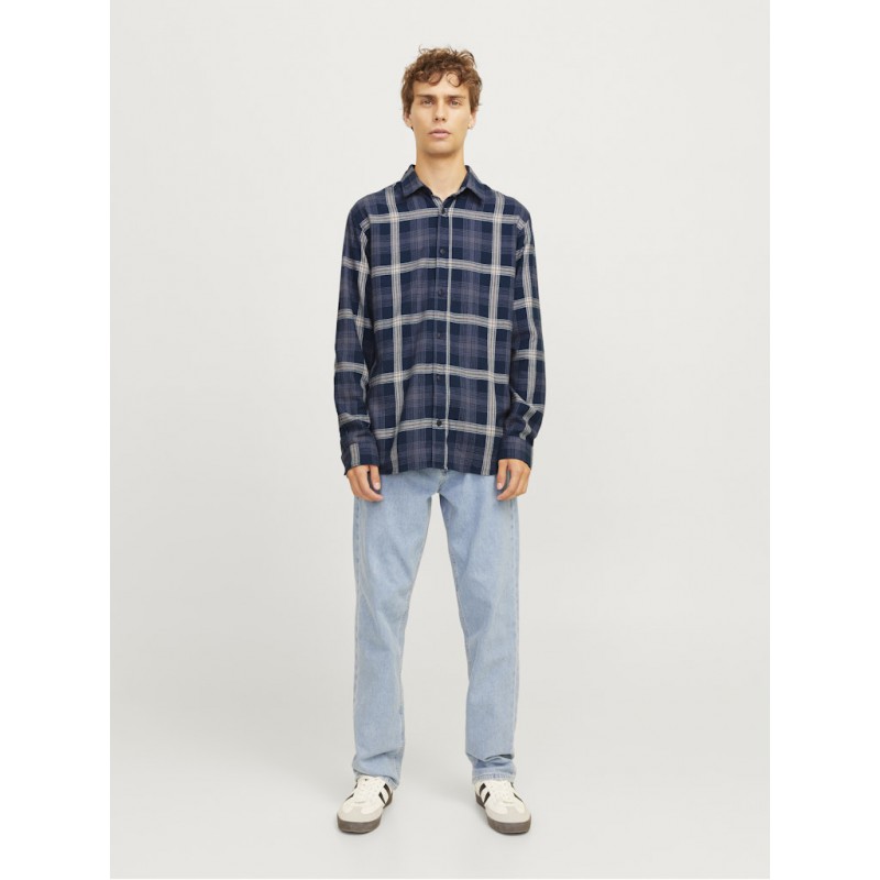 JJ Rebel Chase Ternet L/S Skjorte - Sky Captain