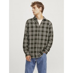 JJ Rebel Chase Ternet L/S Skjorte - Forest Night