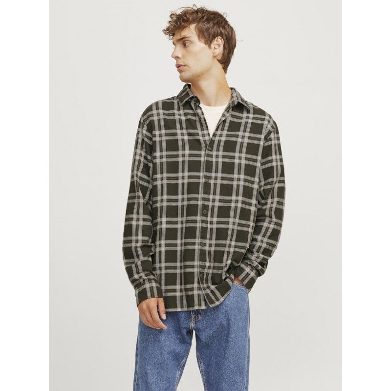 JJ Rebel Chase Ternet L/S Skjorte - Forest Night