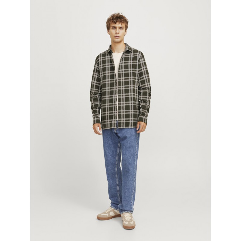 JJ Rebel Chase Ternet L/S Skjorte - Forest Night