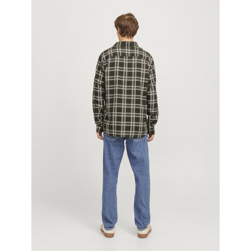 JJ Rebel Chase Ternet L/S Skjorte - Forest Night