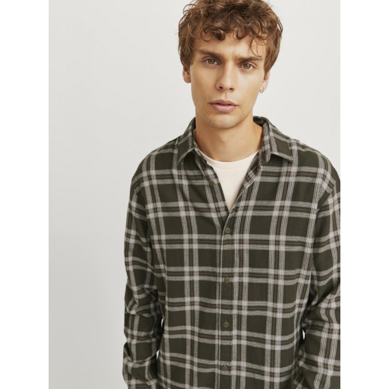 JJ Rebel Chase Ternet L/S Skjorte - Forest Night
