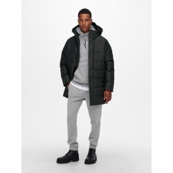 ONLY & SONS Carl Lang Quilted Frakke - Sort