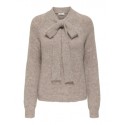 JDY Zoey Life Strik Pullover Med Sløjfe - Chateau Gray