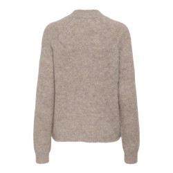 JDY Zoey Life Strik Pullover Med Sløjfe - Chateau Gray