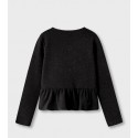 NAME IT Nkfroka Langærmet Kort Top - Sort
