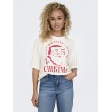 ONLY Santa Life Oversize Top Xmas - Cloud Dancer