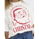 ONLY Santa Life Oversize Top Xmas - Cloud Dancer