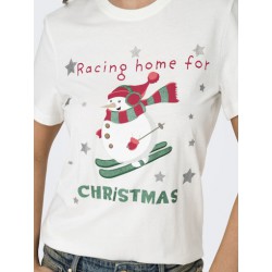 ONLY X-MAS T-shirt - Cloud Dancer