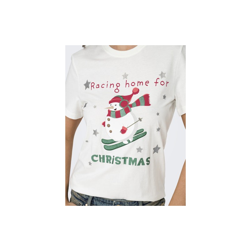 ONLY X-MAS T-shirt - Cloud Dancer
