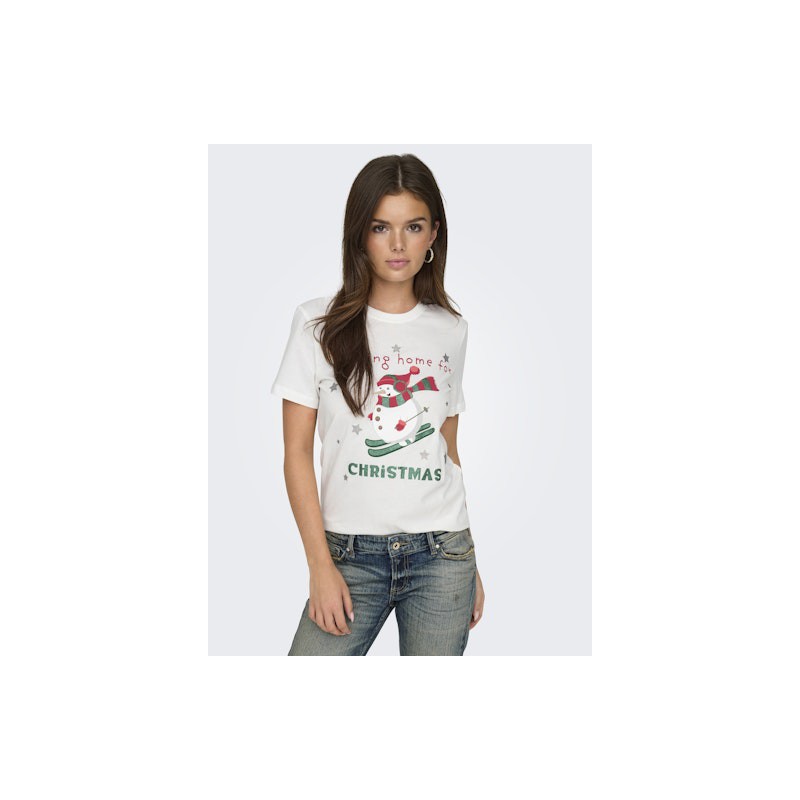 ONLY X-MAS T-shirt - Cloud Dancer