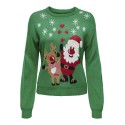 ONLY Xmas Langærmet Balloon O-Neck Box Knt - Green Jacket