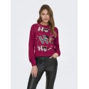 ONLY Xmas Strikket Julesweater - Chili Pepper