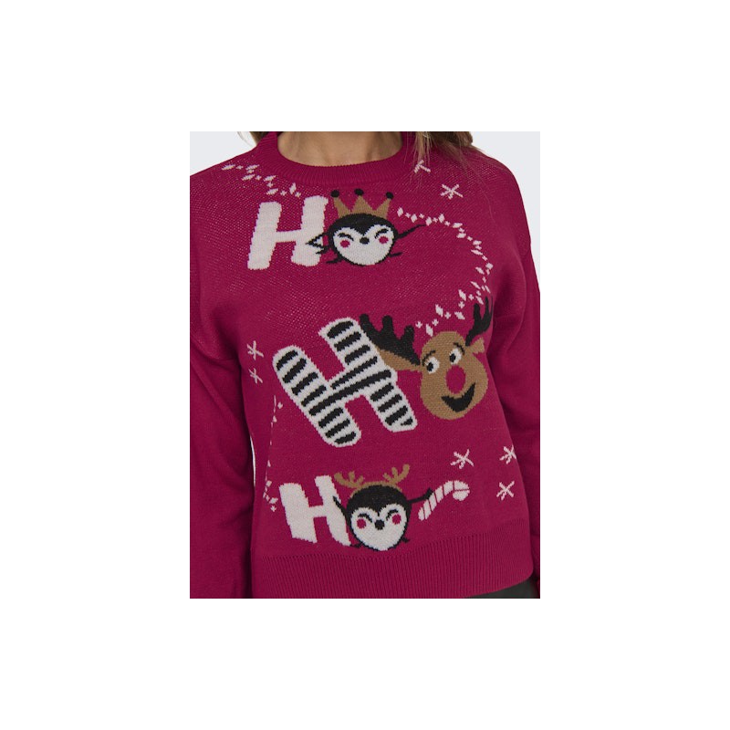 ONLY Xmas Strikket Julesweater - Chili Pepper